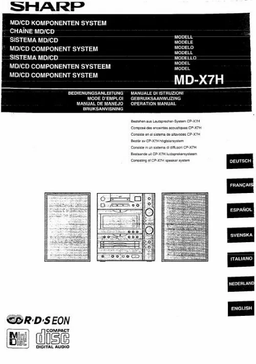 Mode d'emploi SHARP MD-X7H