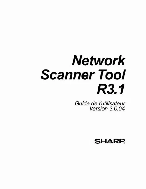 Mode d'emploi SHARP NETWORK SCANNER TOOL R3.1