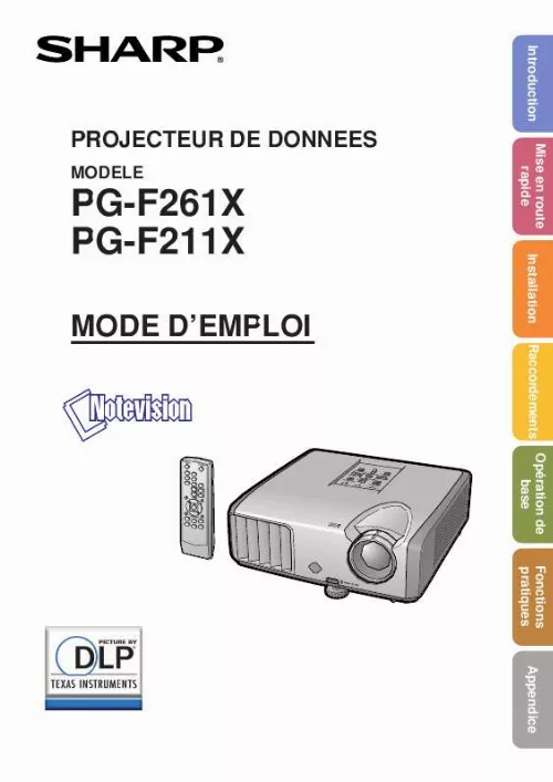 Mode d'emploi SHARP PG-F261X/F211X