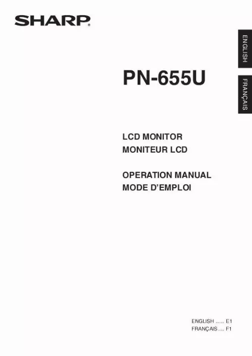 Mode d'emploi SHARP PN-655U