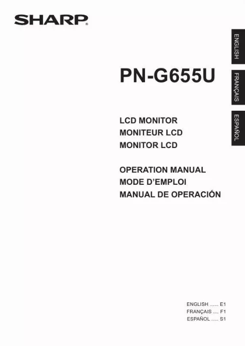 Mode d'emploi SHARP PN-G655U