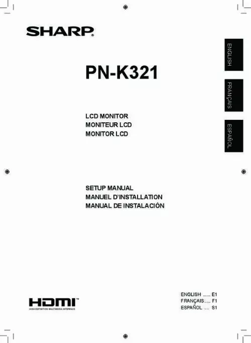 Mode d'emploi SHARP PN-K321