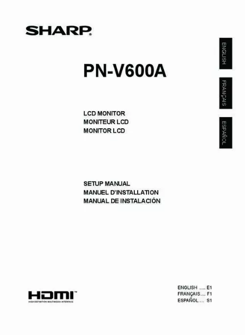 Mode d'emploi SHARP PN-V600A