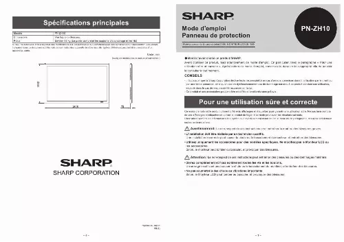 Mode d'emploi SHARP PN-ZH10