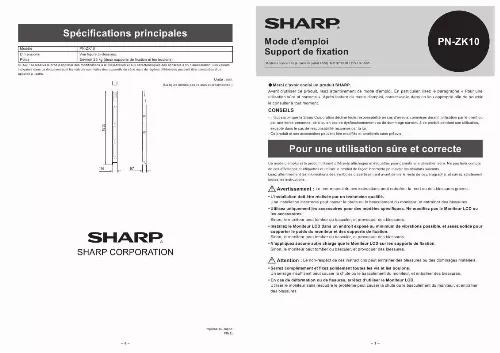 Mode d'emploi SHARP PN-ZK10