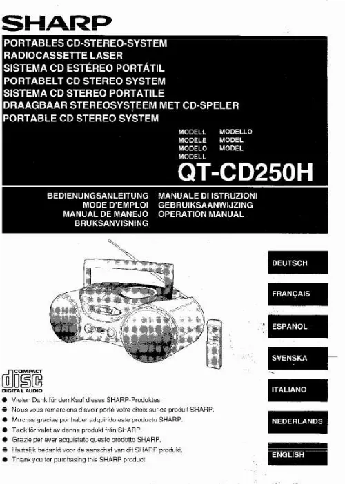 Mode d'emploi SHARP QT-CD250H