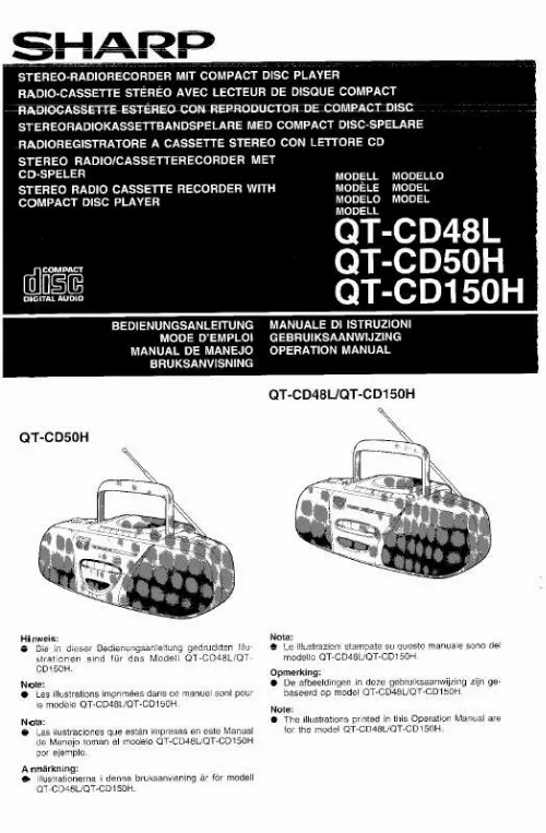 Mode d'emploi SHARP QT-CD48L/CD50H/CD1650H