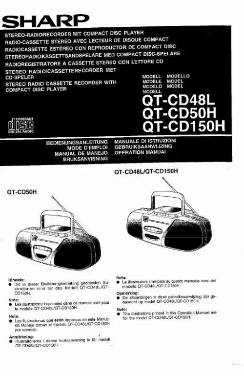 Mode d'emploi SHARP QT-CD50H