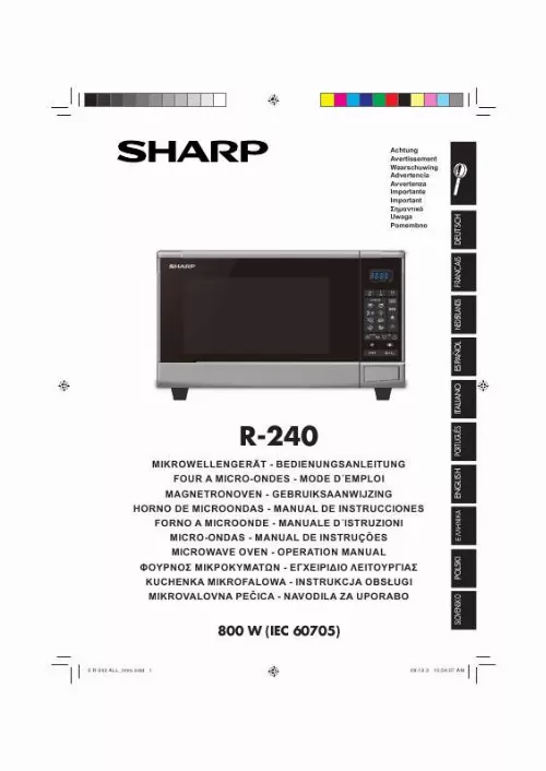 Mode d'emploi SHARP R-240BK