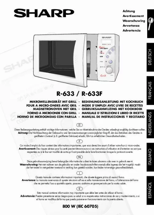 Mode d'emploi SHARP R-633/F