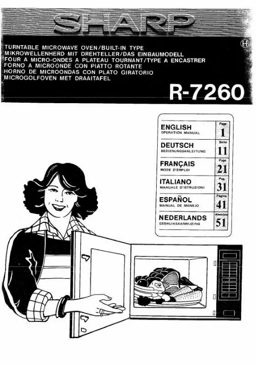 Mode d'emploi SHARP R-7260