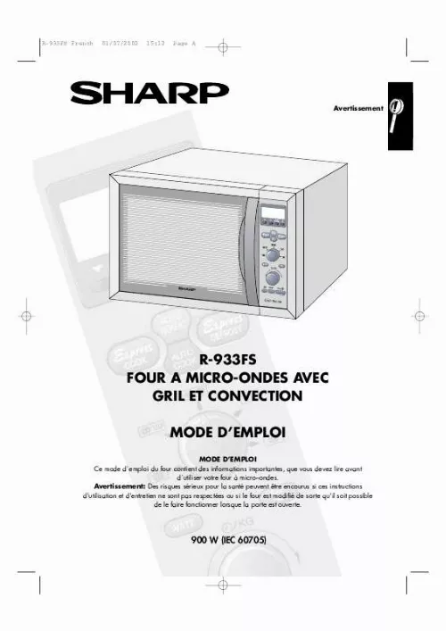 Mode d'emploi SHARP R-933FS