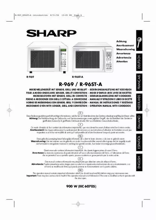 Mode d'emploi SHARP R-969