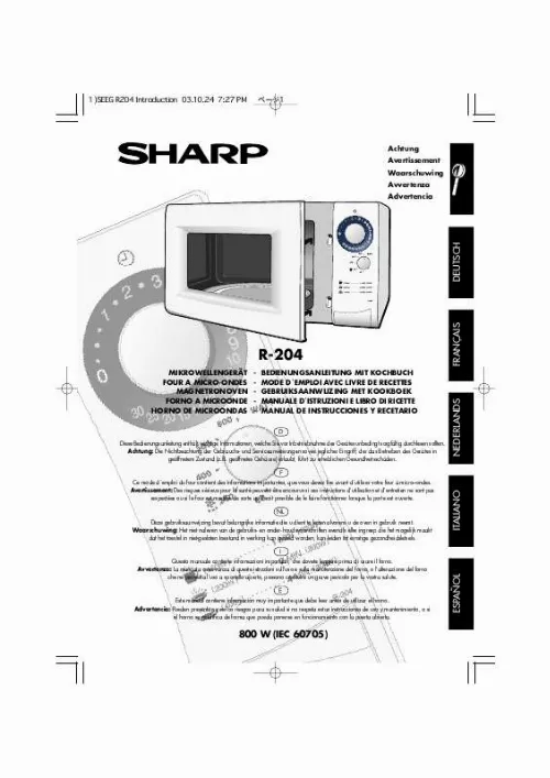 Mode d'emploi SHARP R-204E
