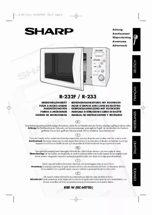 Mode d'emploi SHARP R232F