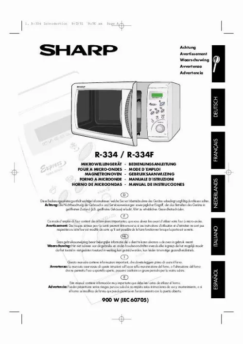 Mode d'emploi SHARP R-334