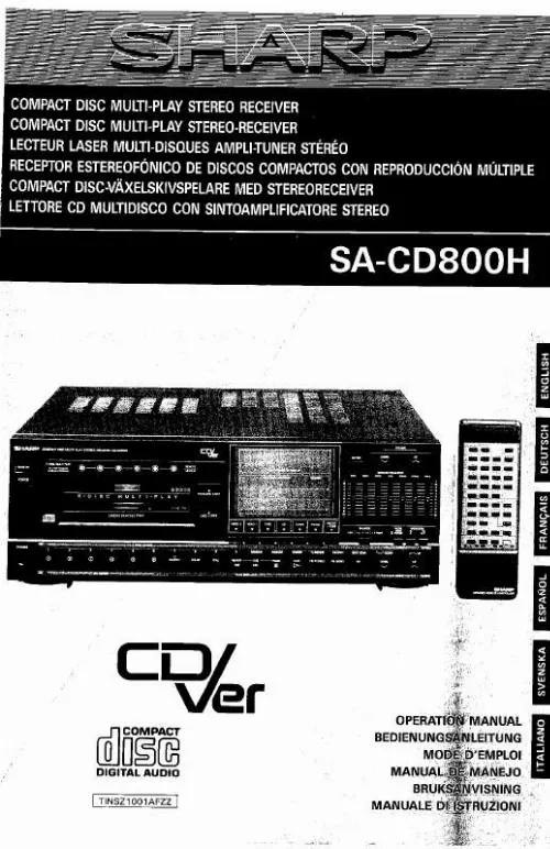 Mode d'emploi SHARP SA-CD800H