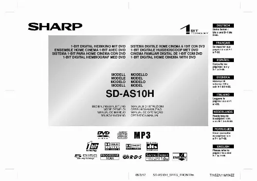 Mode d'emploi SHARP SD-AS10H