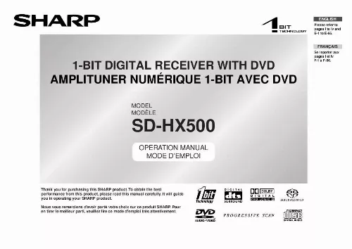 Mode d'emploi SHARP SD-HX500