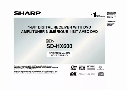 Mode d'emploi SHARP SD-HX600