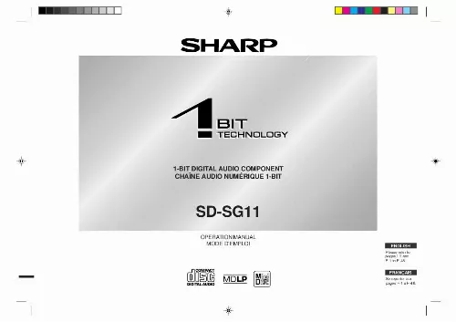 Mode d'emploi SHARP SD-SG11
