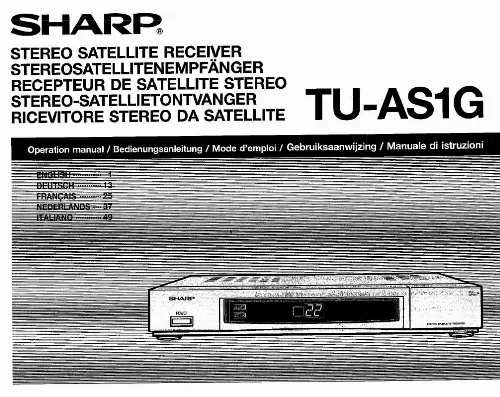 Mode d'emploi SHARP TU-AS1G