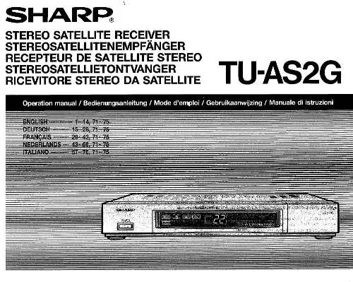 Mode d'emploi SHARP TU-AS2G
