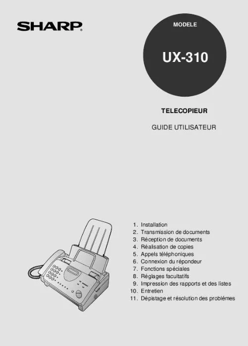 Mode d'emploi SHARP UX-310