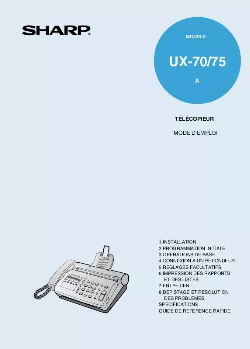 Mode d'emploi SHARP UX-70