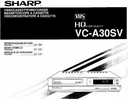 Mode d'emploi SHARP VC-A30SV