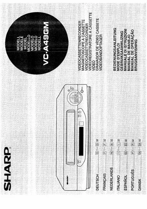 Mode d'emploi SHARP VC-A49GM