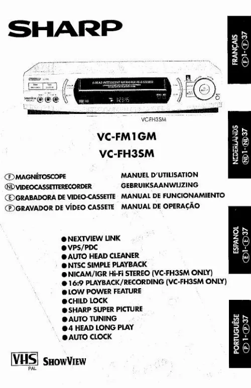 Mode d'emploi SHARP VC-FM1GM/FH3SM