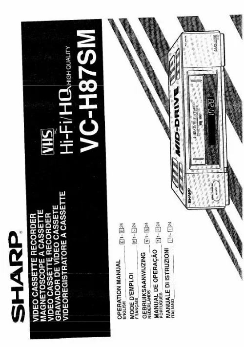 Mode d'emploi SHARP VC-H87SM