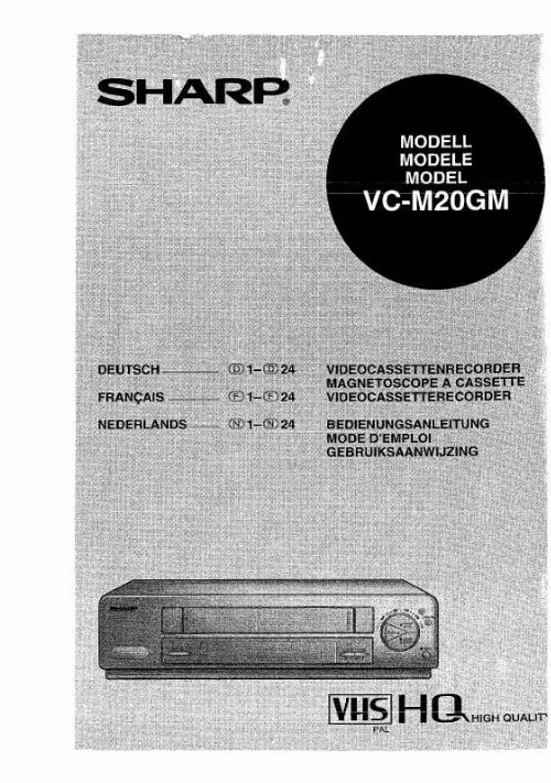 Mode d'emploi SHARP VC-M20GM