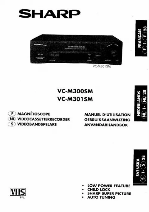 Mode d'emploi SHARP VC-M300SM/M301SM