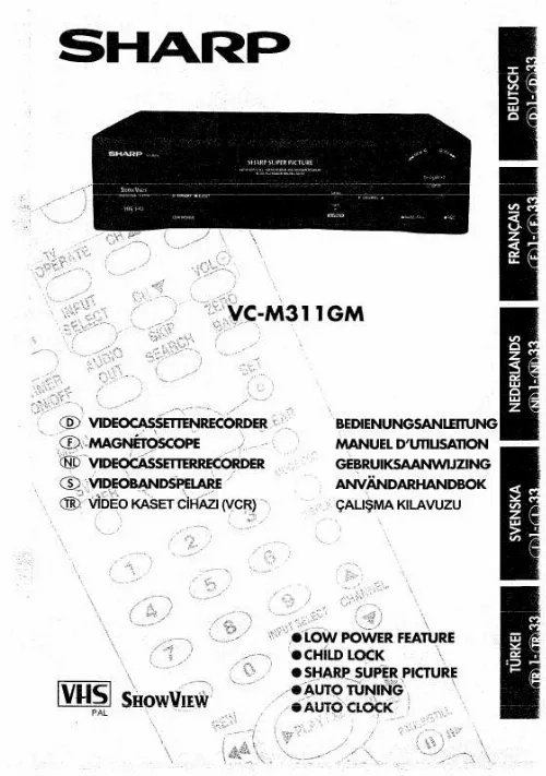 Mode d'emploi SHARP VC-M311GM