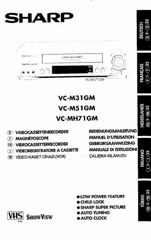 Mode d'emploi SHARP VC-M31GM/M51GM/MH71GM