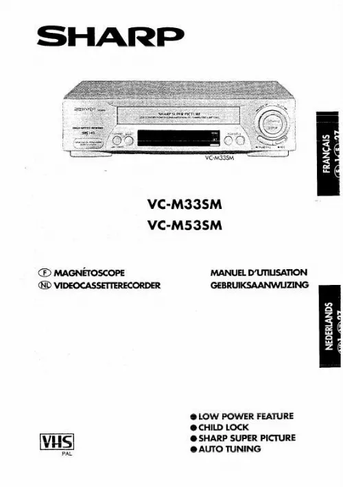 Mode d'emploi SHARP VC-M33SM/M53SM