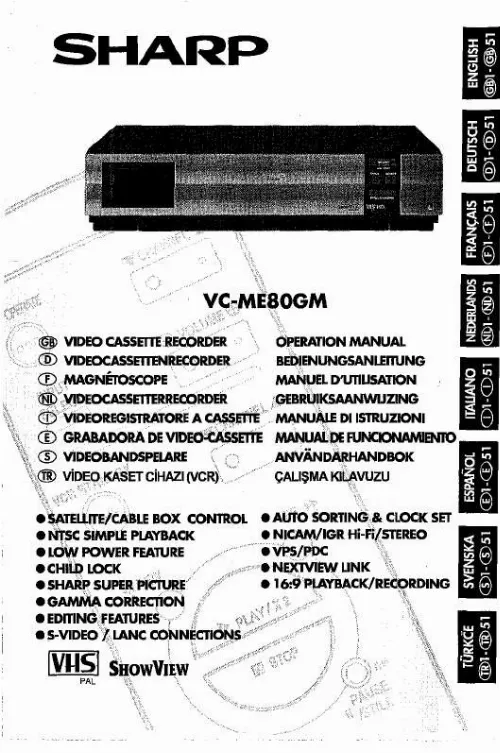 Mode d'emploi SHARP VC-ME80GM