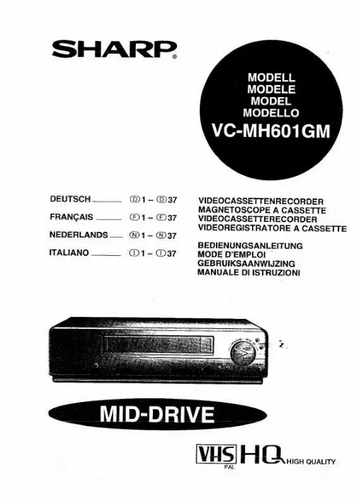 Mode d'emploi SHARP VC-MH601GM