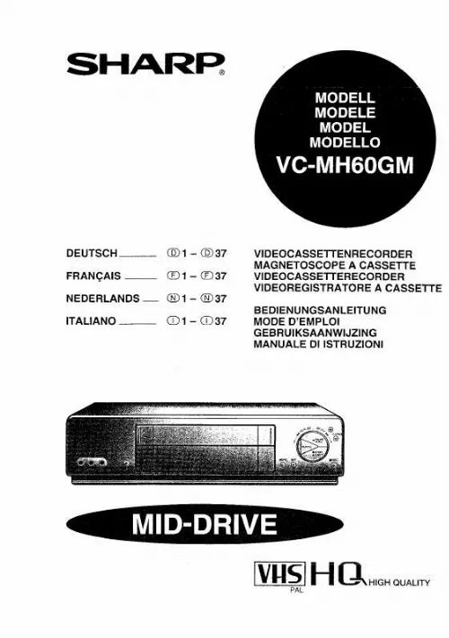 Mode d'emploi SHARP VC-MH60GM