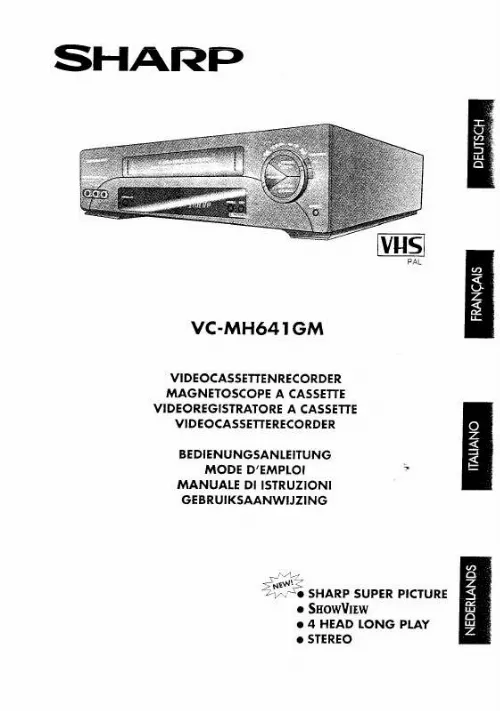 Mode d'emploi SHARP VC-MH641GM