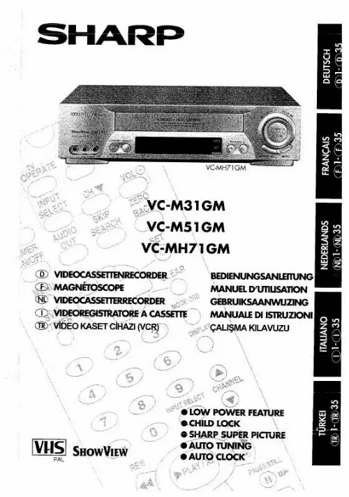 Mode d'emploi SHARP VC-MH71GM/M31GM/M51GM