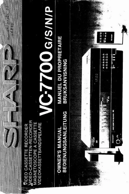Mode d'emploi SHARP VC-7700G