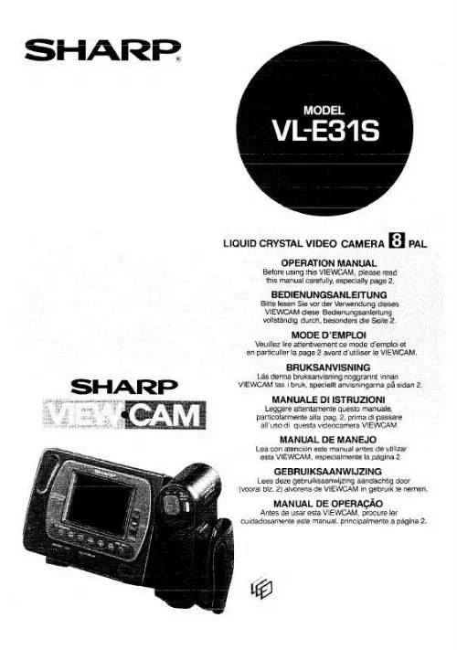Mode d'emploi SHARP VL-E31S