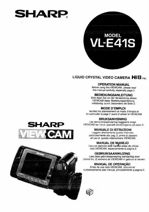 Mode d'emploi SHARP VL-E41S