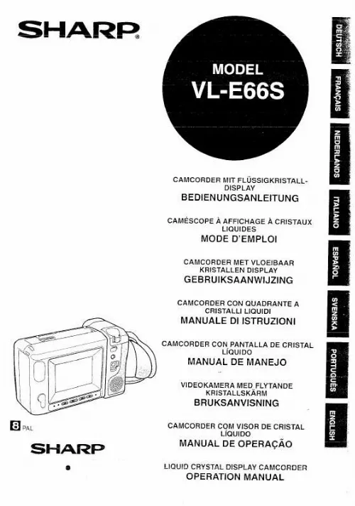 Mode d'emploi SHARP VL-E66S