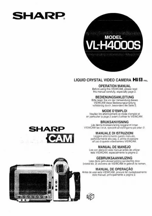 Mode d'emploi SHARP VL-H4000S