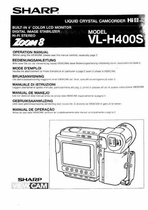 Mode d'emploi SHARP VL-H400S