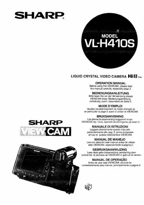 Mode d'emploi SHARP VL-H410S